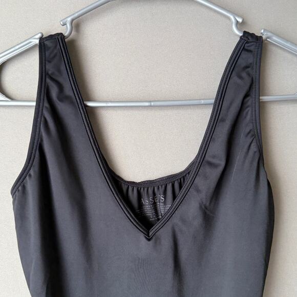 Assets sz M black deep plunge shaping tank‎ top - Picture 2 of 7